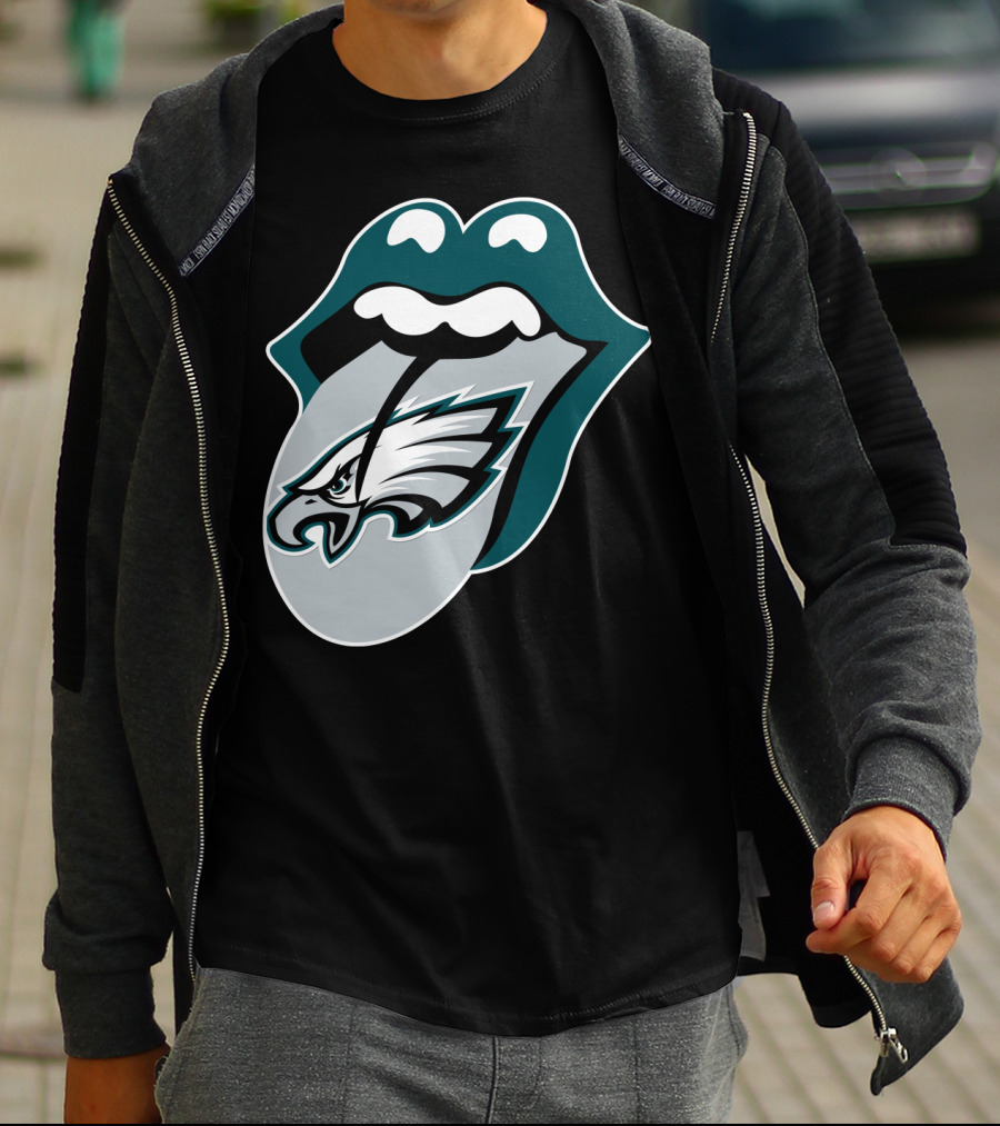 Rolling Stones Philadelphia Eagles Inspired Tongue T-Shirt