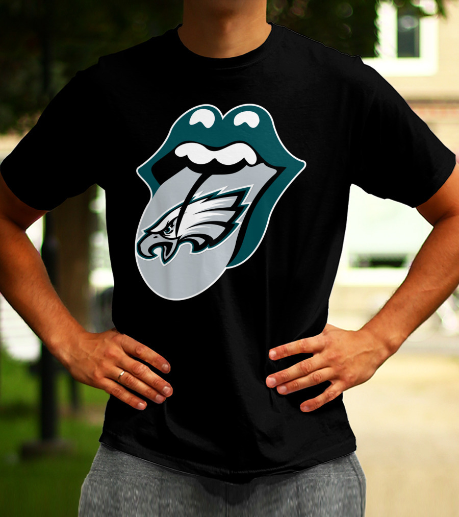Rolling Stones Philadelphia Eagles Inspired Tongue T-Shirt