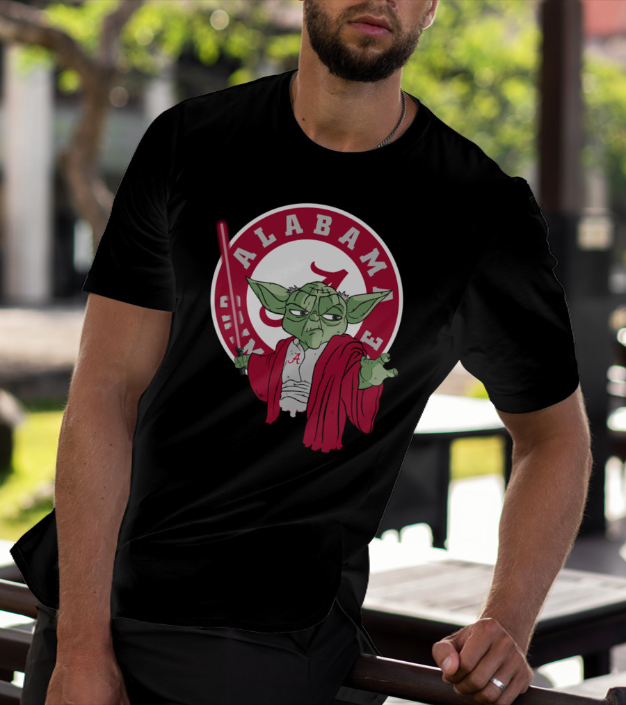 Alabama Crimson Tide Yoda With Lightsaber T-Shirt