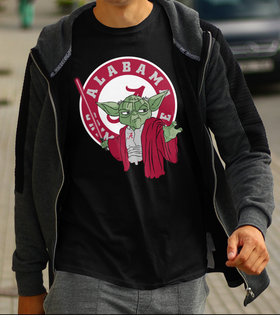 Alabama Crimson Tide Yoda With Lightsaber T-Shirt