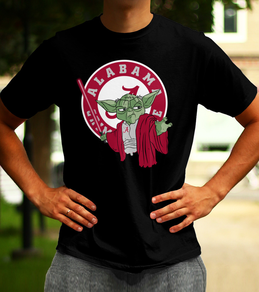 Alabama Crimson Tide Yoda With Lightsaber T-Shirt