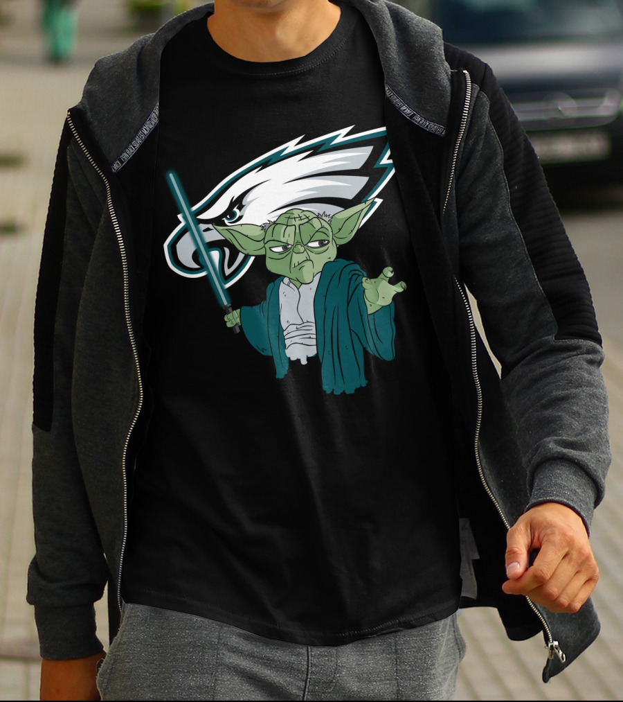 Eagles Yoda Lightsaber Star Wars Philadelphia Football T-Shirt