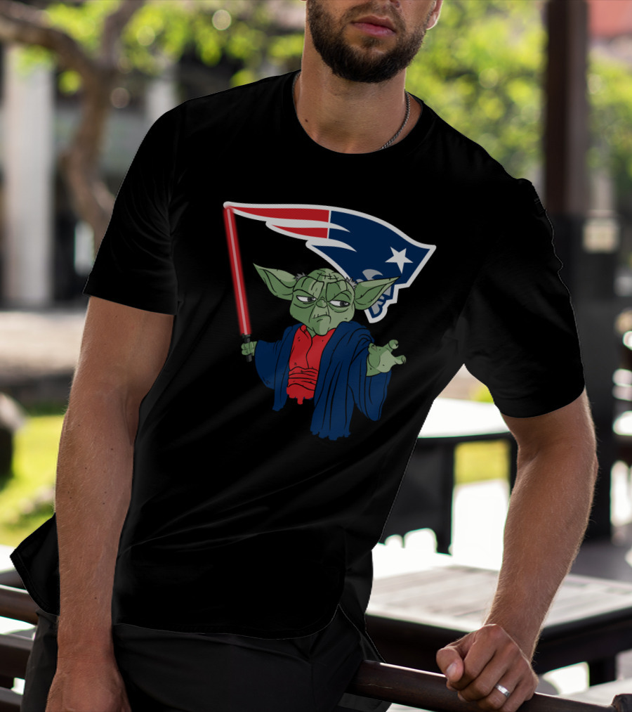 Yoda Patriots Logo Lightsaber Jedi Crossover T-Shirt