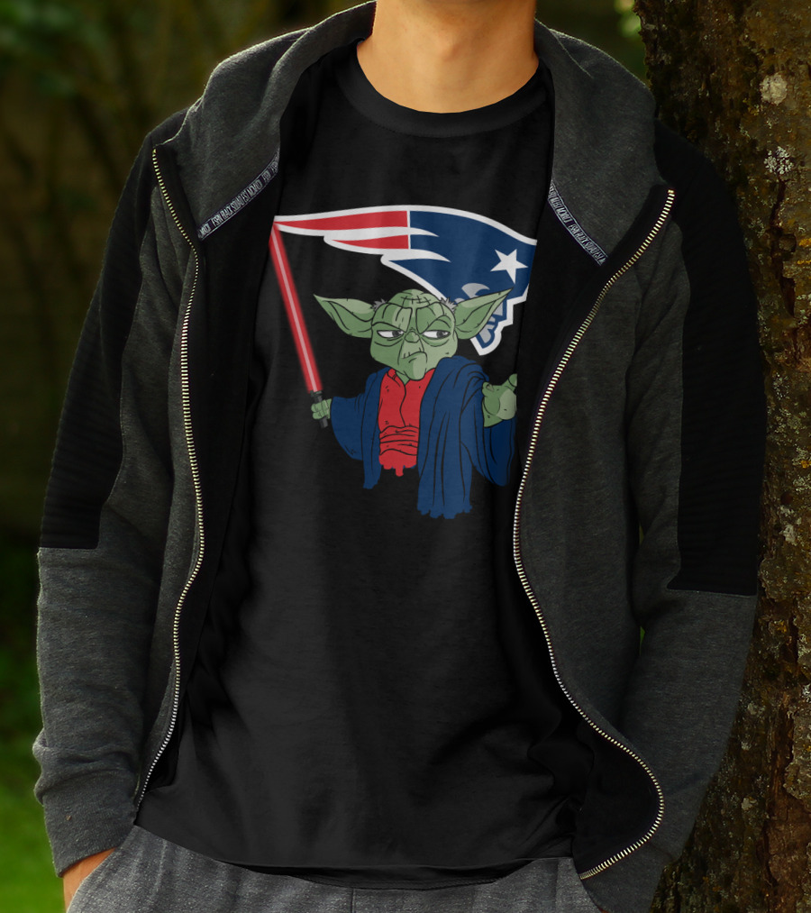 Yoda Patriots Logo Lightsaber Jedi Crossover T-Shirt