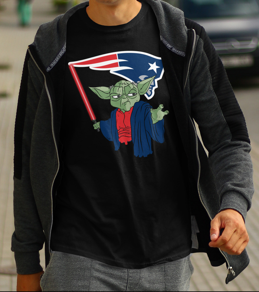 Yoda Patriots Logo Lightsaber Jedi Crossover T-Shirt