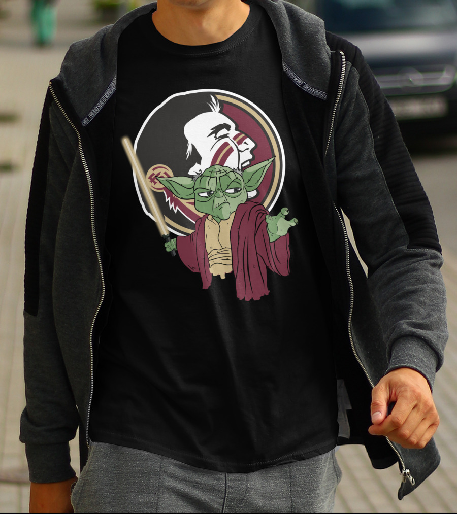 Seminoles Yoda With Lightsaber And Seminole T-Shirt
