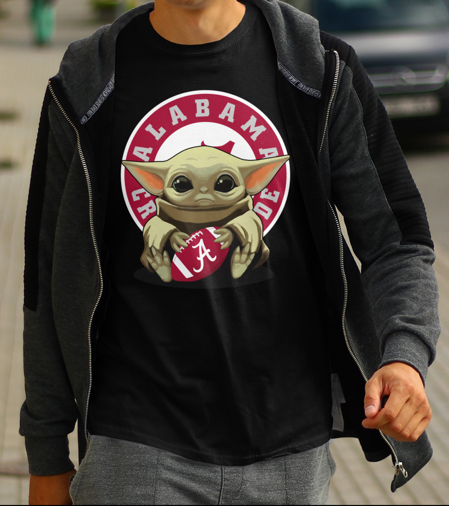 Alabama Crimson Tide Yoda Baby Football T-Shirt