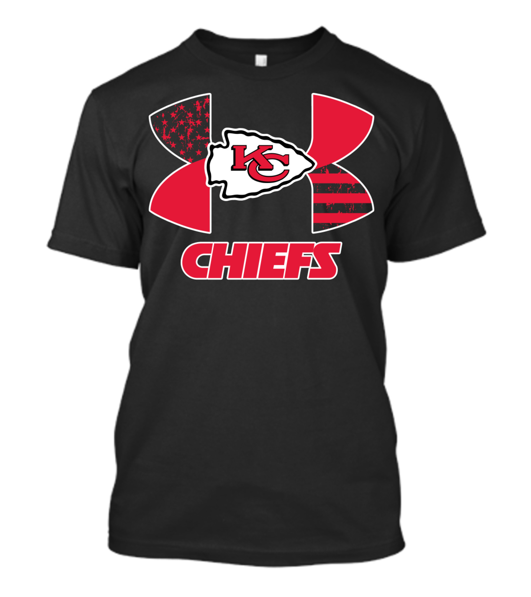 Under Armour Chiefs Kc Arrowhead Logo Stars And Stripes T-Shirt