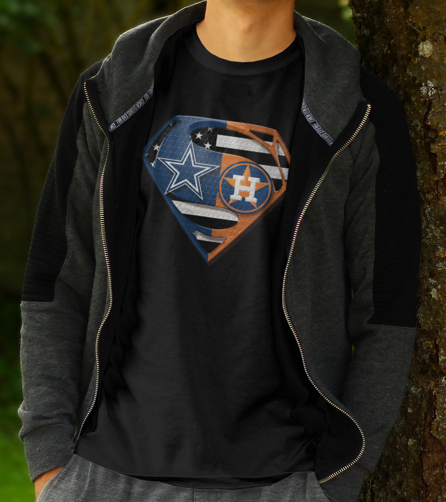 Super Cowboys Astros Logo Stars And Stripes T-Shirt
