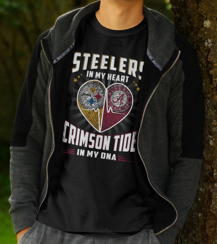 Steelers In My Heart Crimson Tide In My Dna T-Shirt