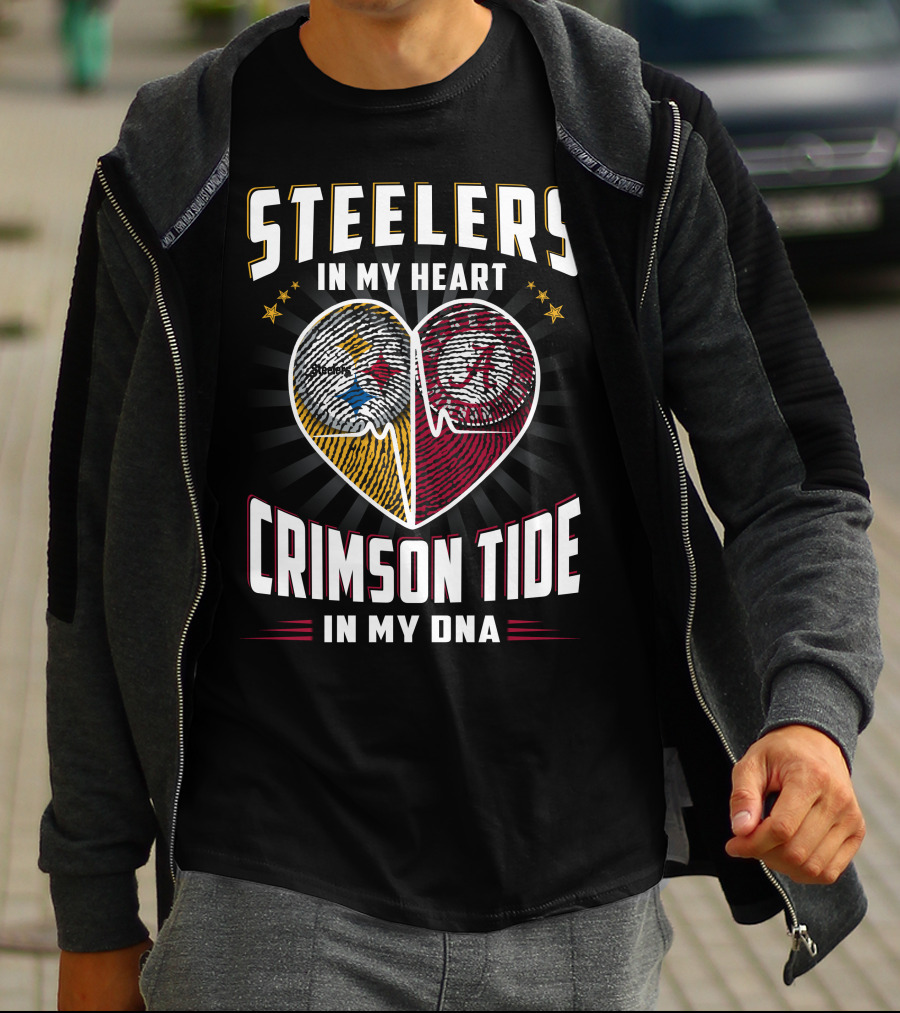 Steelers In My Heart Crimson Tide In My Dna T-Shirt