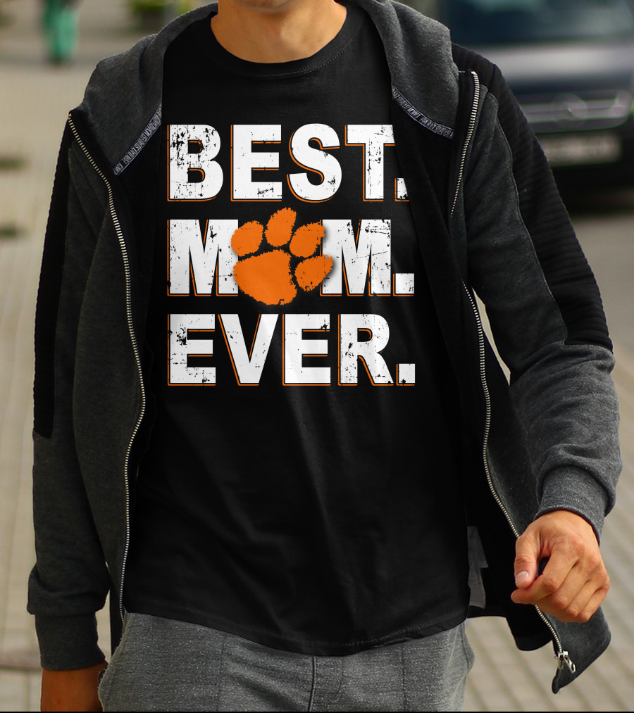 Best Mom Ever Clemson Tigers Paw Print T-Shirt
