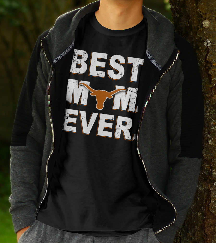 Best Mom Ever Texas Longhorns Logo Iconic Fan T-Shirt