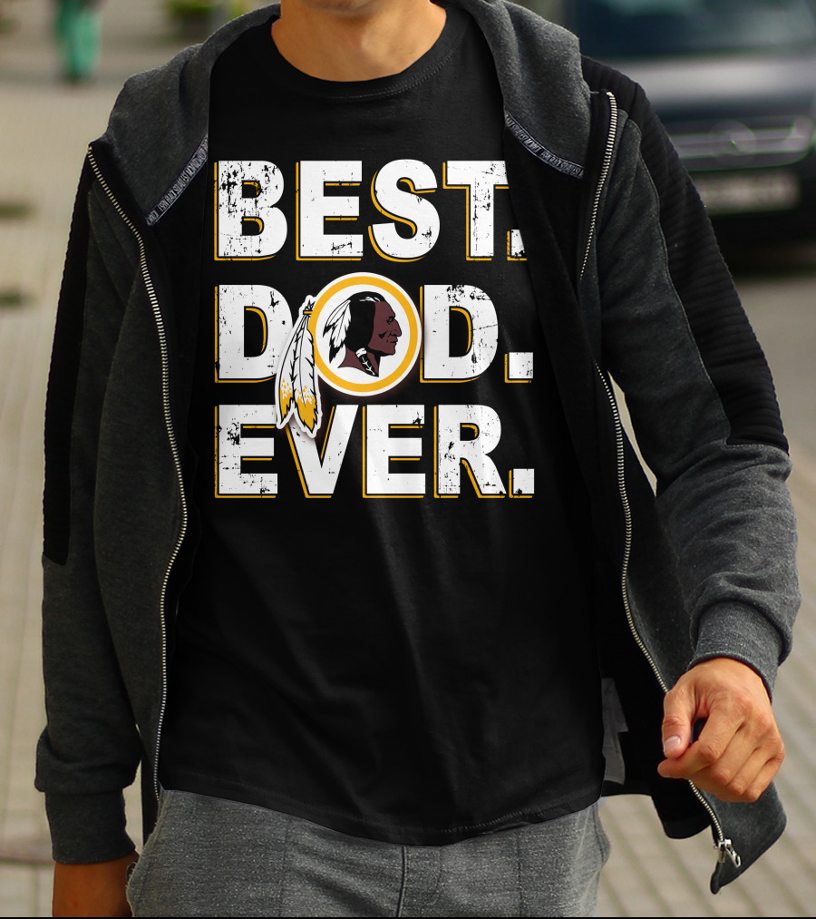 Best Dad Ever Washington Football Feather Symbol T-Shirt