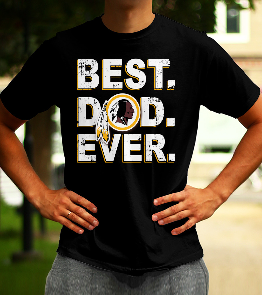 Best Dad Ever Washington Football Feather Symbol T-Shirt