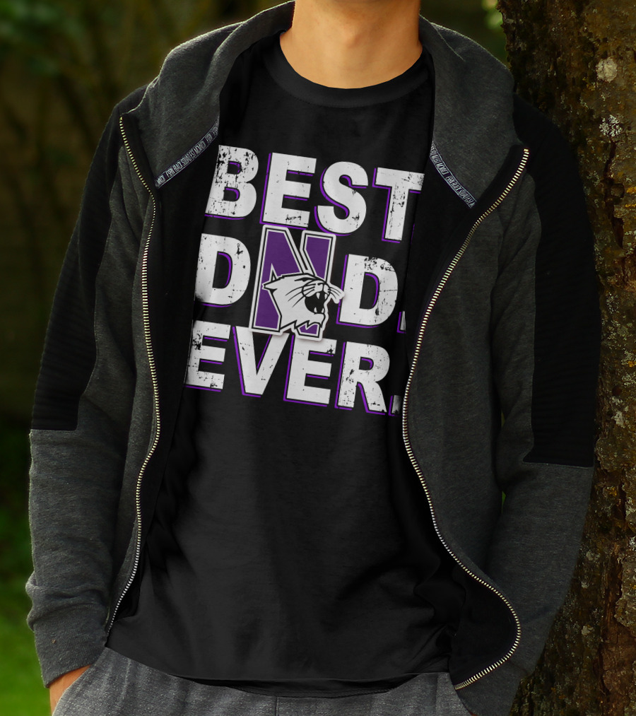 Best Dad Ever Northwestern Wildcats Panther T-Shirt
