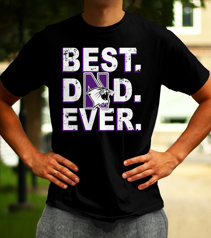 Best Dad Ever Northwestern Wildcats Panther T-Shirt