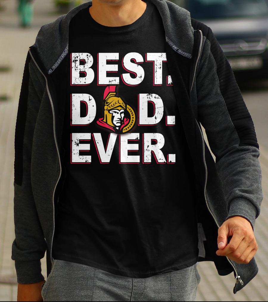 Best Dad Ever Ottawa Senators Helmet T-Shirt