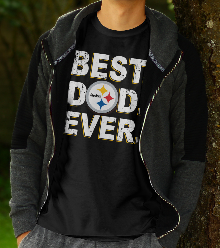 BEST DAD EVER Steelers Football Fan T-Shirt