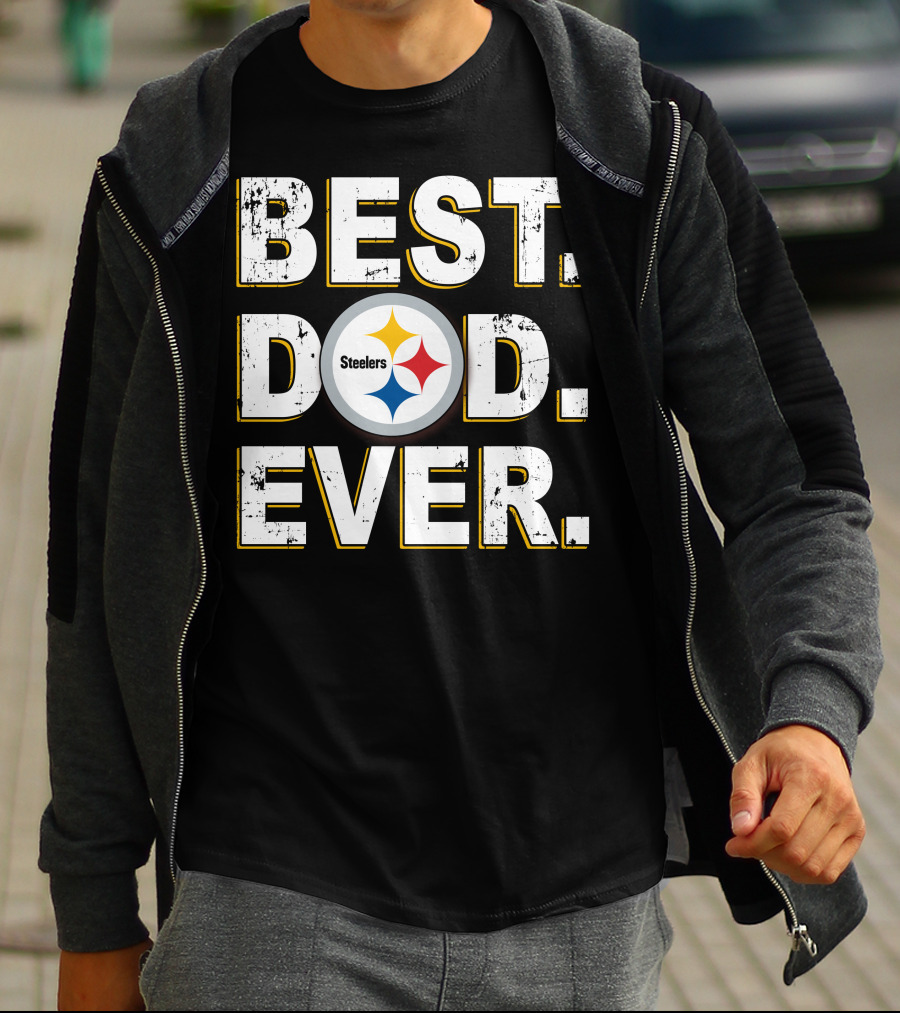 BEST DAD EVER Steelers Football Fan T-Shirt