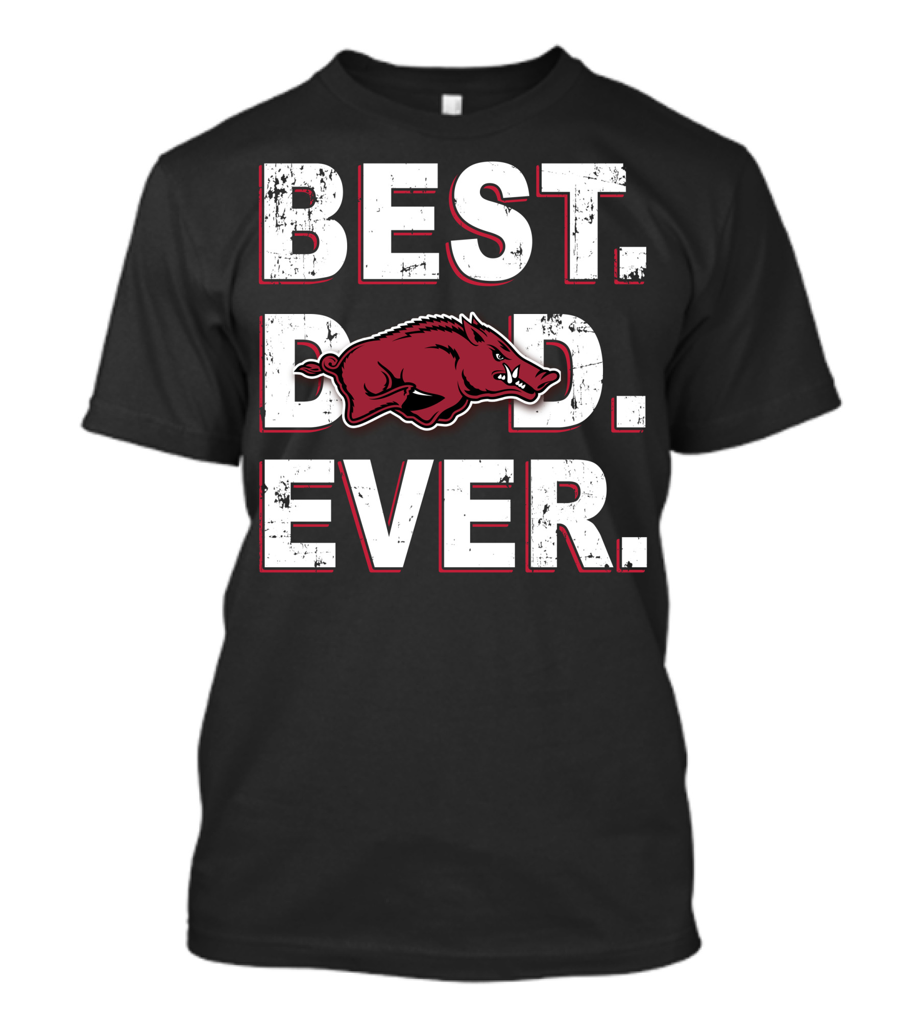 Best Dad Ever Hog Mascot Hatched Texture T-Shirt