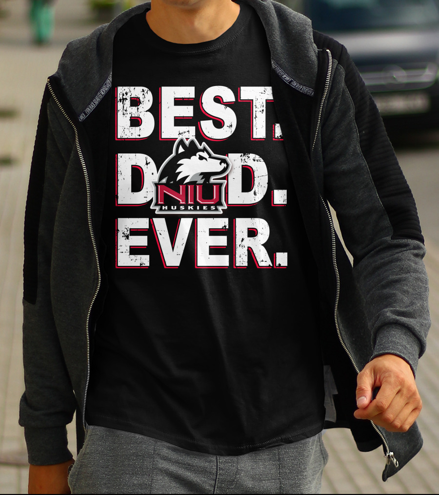 Best Dad Ever Niu Huskies T-Shirt