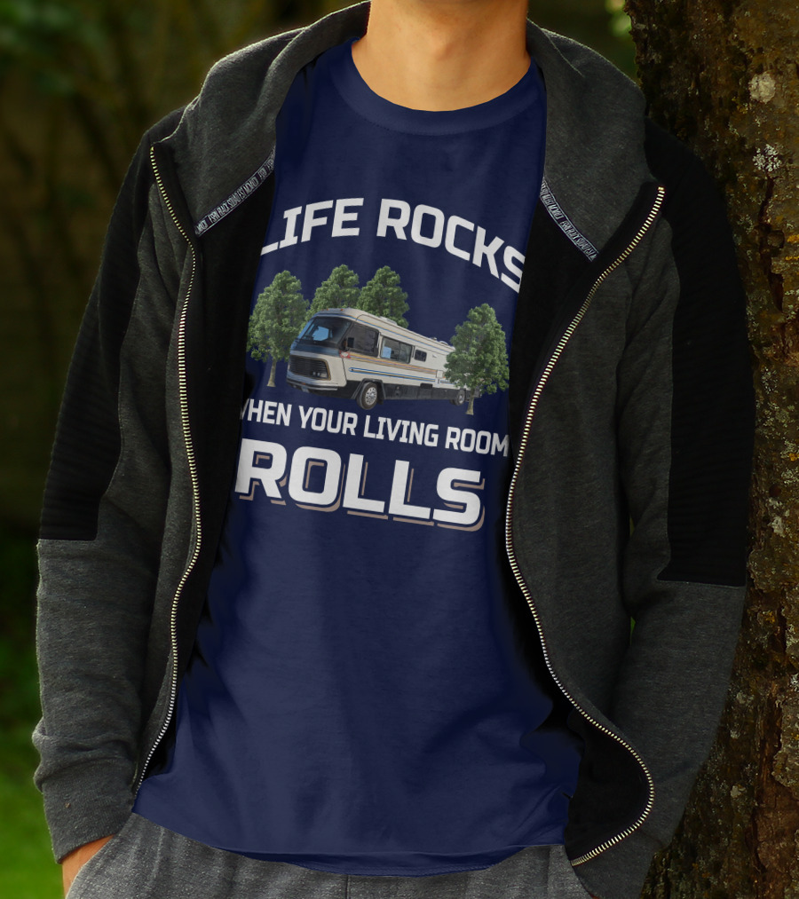 LIFE ROCKS WHEN YOUR LIVING ROOM ROLLS Vintage Holiday Ramblers T-Shirt