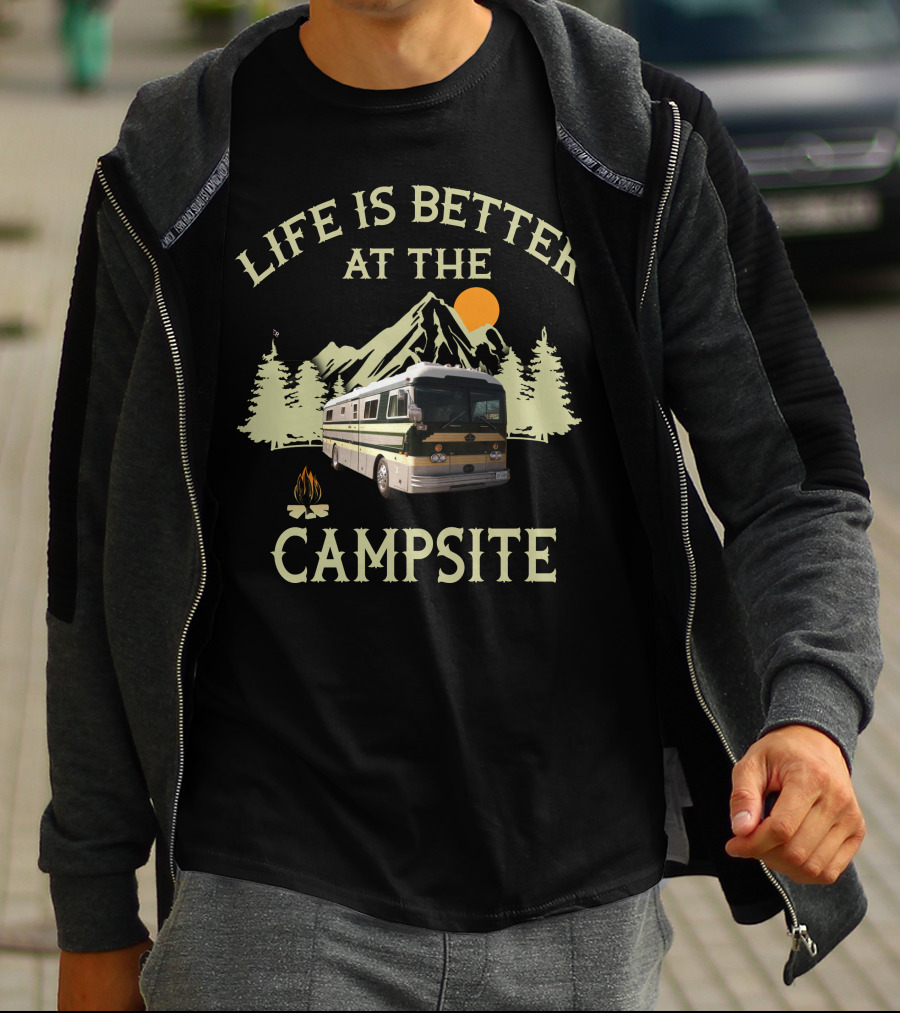 Life Is Better At The Campsite Vintage RV Camping Adventure T-Shirt