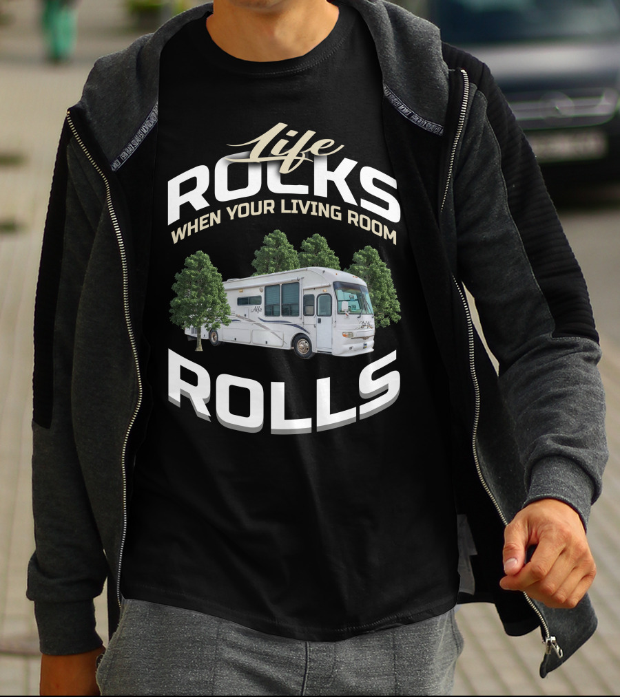 Life Rocks When Your Living Room Rolls Alfa See Ya 40 T-Shirt