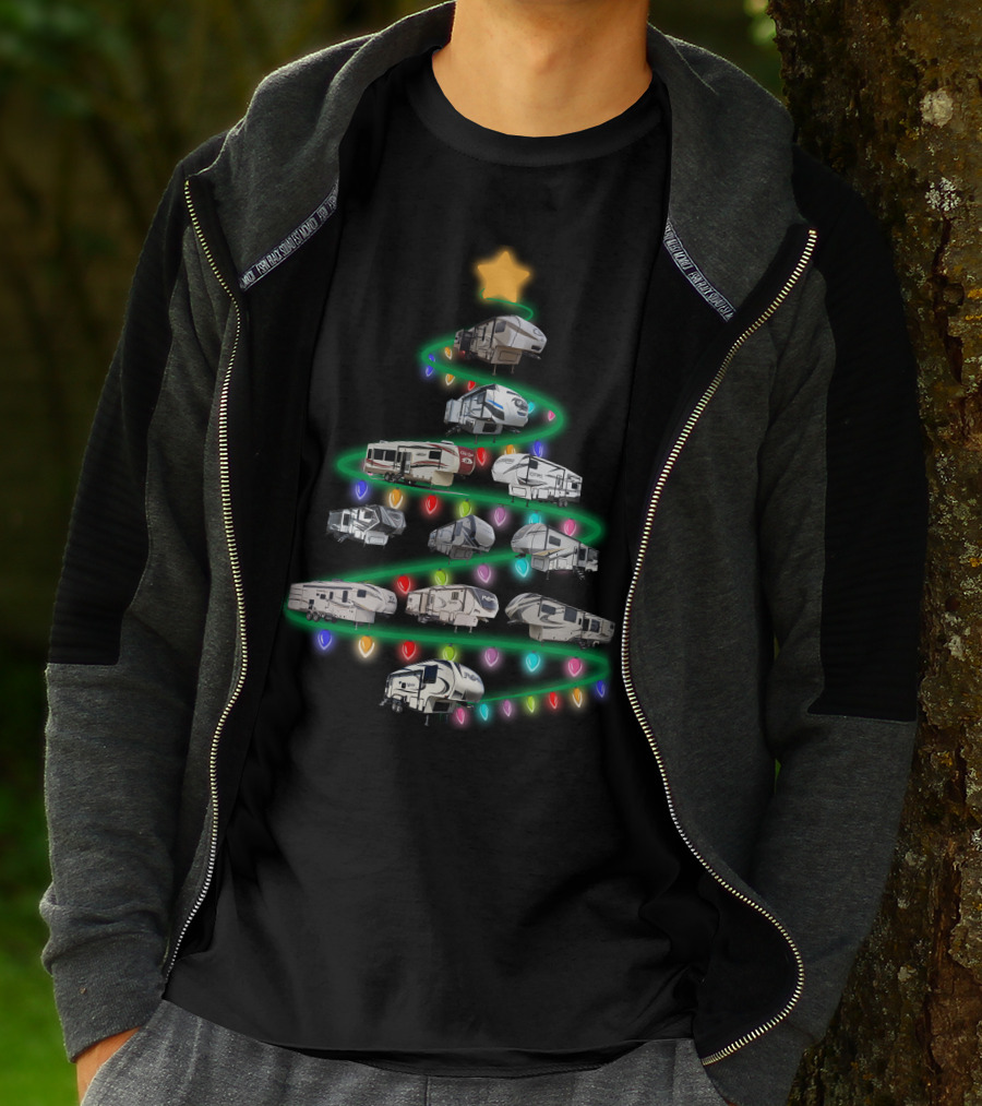 CHRISTMAS 5TH WHEEL TREE WITH LIGHTS AND STAR T-Shirt