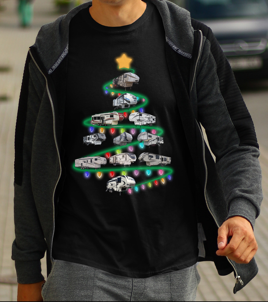 CHRISTMAS 5TH WHEEL TREE WITH LIGHTS AND STAR T-Shirt
