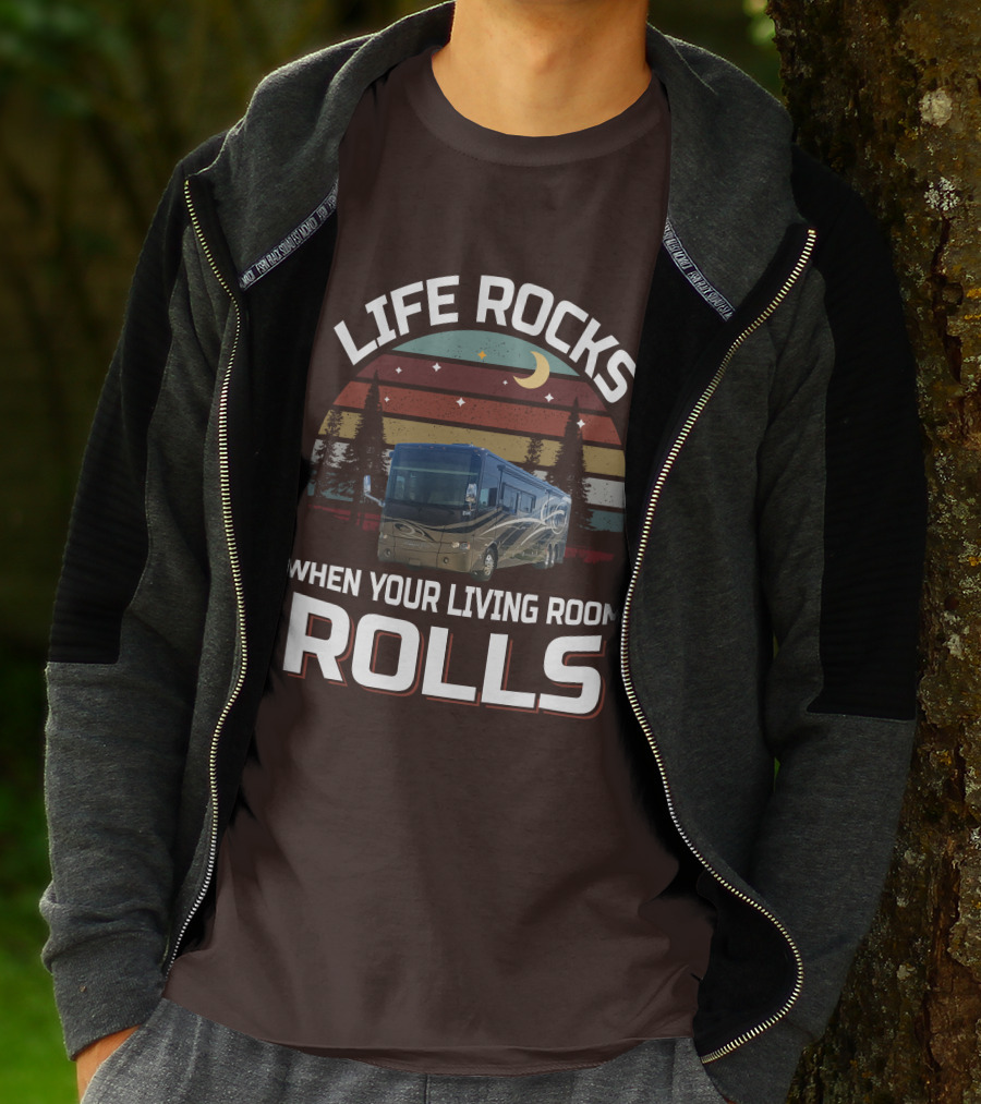 Life Rocks When Your Living Room Rolls Tiffin Motorhomes Allegro Bus T-Shirt