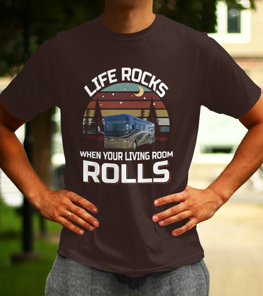Life Rocks When Your Living Room Rolls Tiffin Motorhomes Allegro Bus T-Shirt