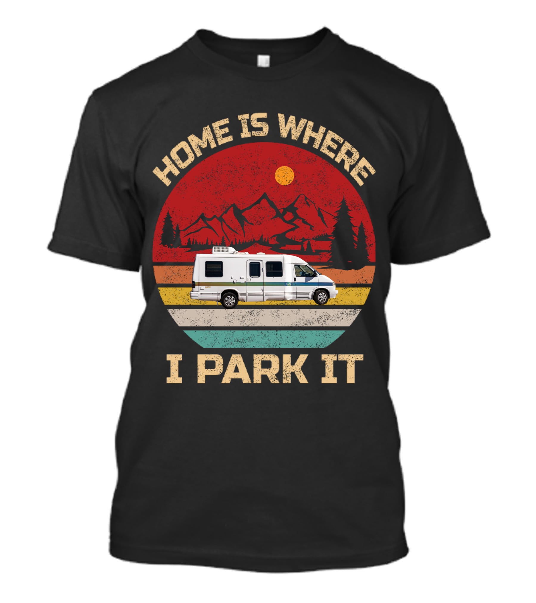 Home Is Where I Park It 95 Rialta Mountains Sun Retro T-Shirt