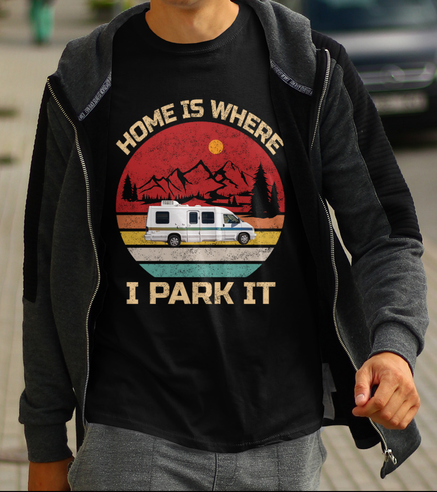 Home Is Where I Park It 95 Rialta Mountains Sun Retro T-Shirt