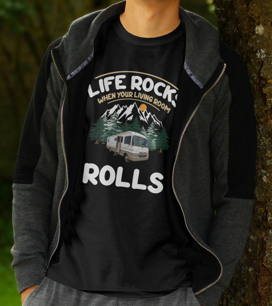 Life Rocks When Your Living Room Rolls Century Fleetwood Bounders 1992 34s T-Shirt