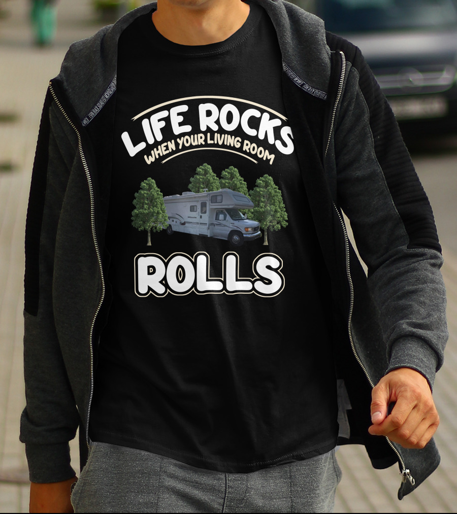 Life Rocks When Your Living Room Rolls Minnie Winnie RV T-Shirt
