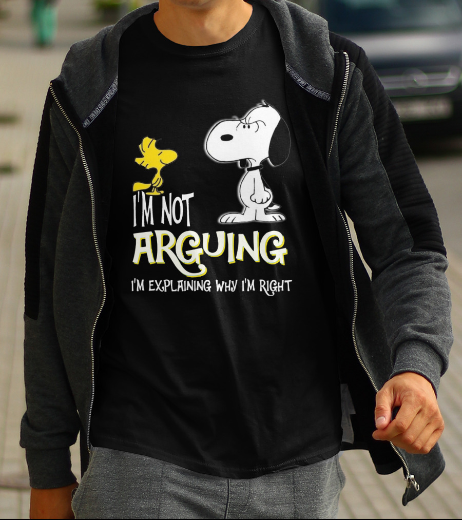 Snoopy Woodstock I'm Not Arguing I'm Explaining Why I'm Right T-Shirt