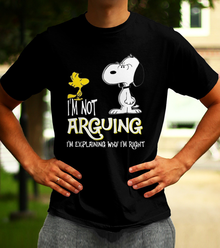 Snoopy Woodstock I'm Not Arguing I'm Explaining Why I'm Right T-Shirt