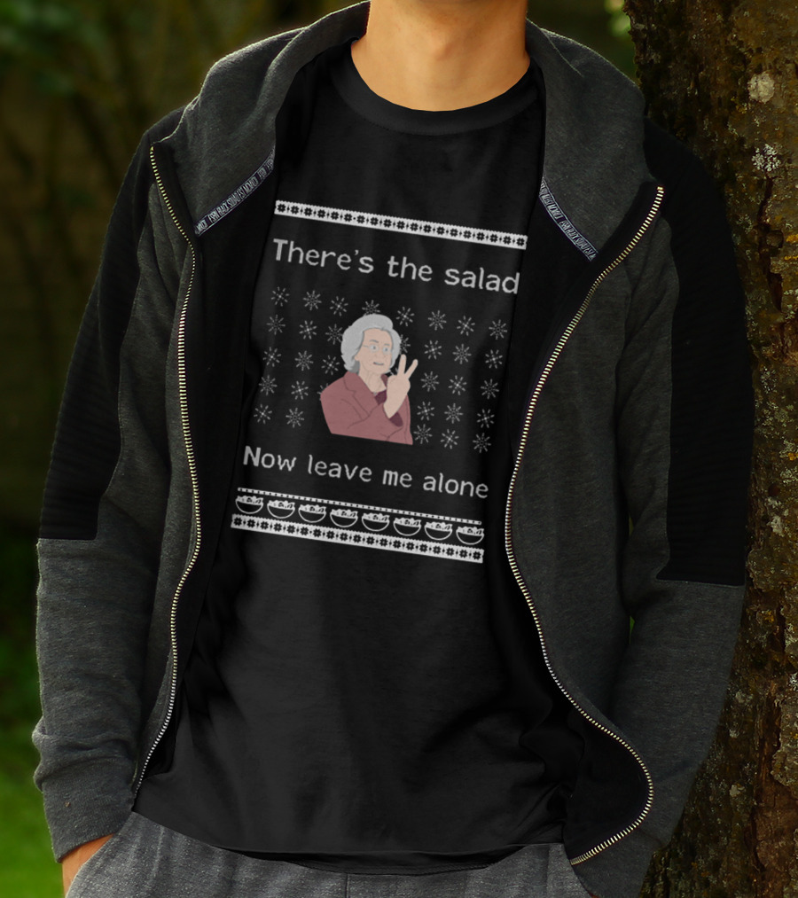 There's The Salad Now Leave Me Alone Peace Gesture Granny Christmas T-Shirt