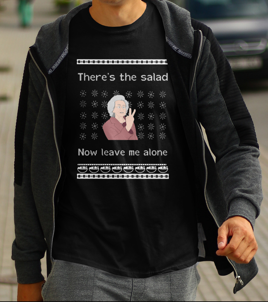 There's The Salad Now Leave Me Alone Peace Gesture Granny Christmas T-Shirt