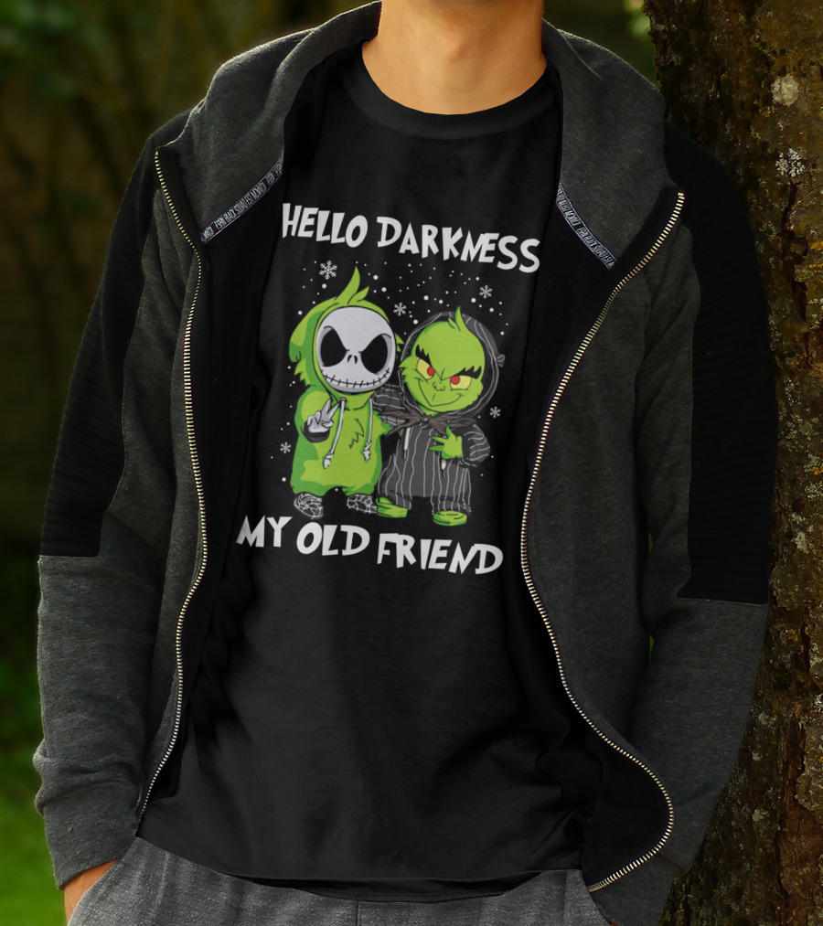 Hello Darkness My Old Friend Baby Jack And Grinch T-Shirt