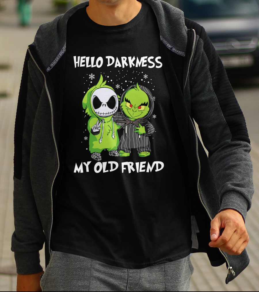 Hello Darkness My Old Friend Baby Jack And Grinch T-Shirt