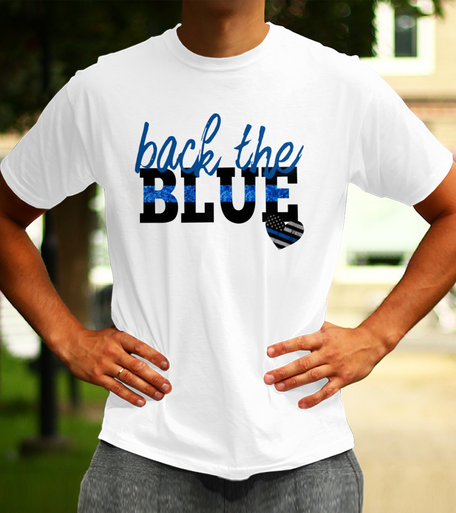 Back The Blue Thin Blue Line Heart T-Shirt