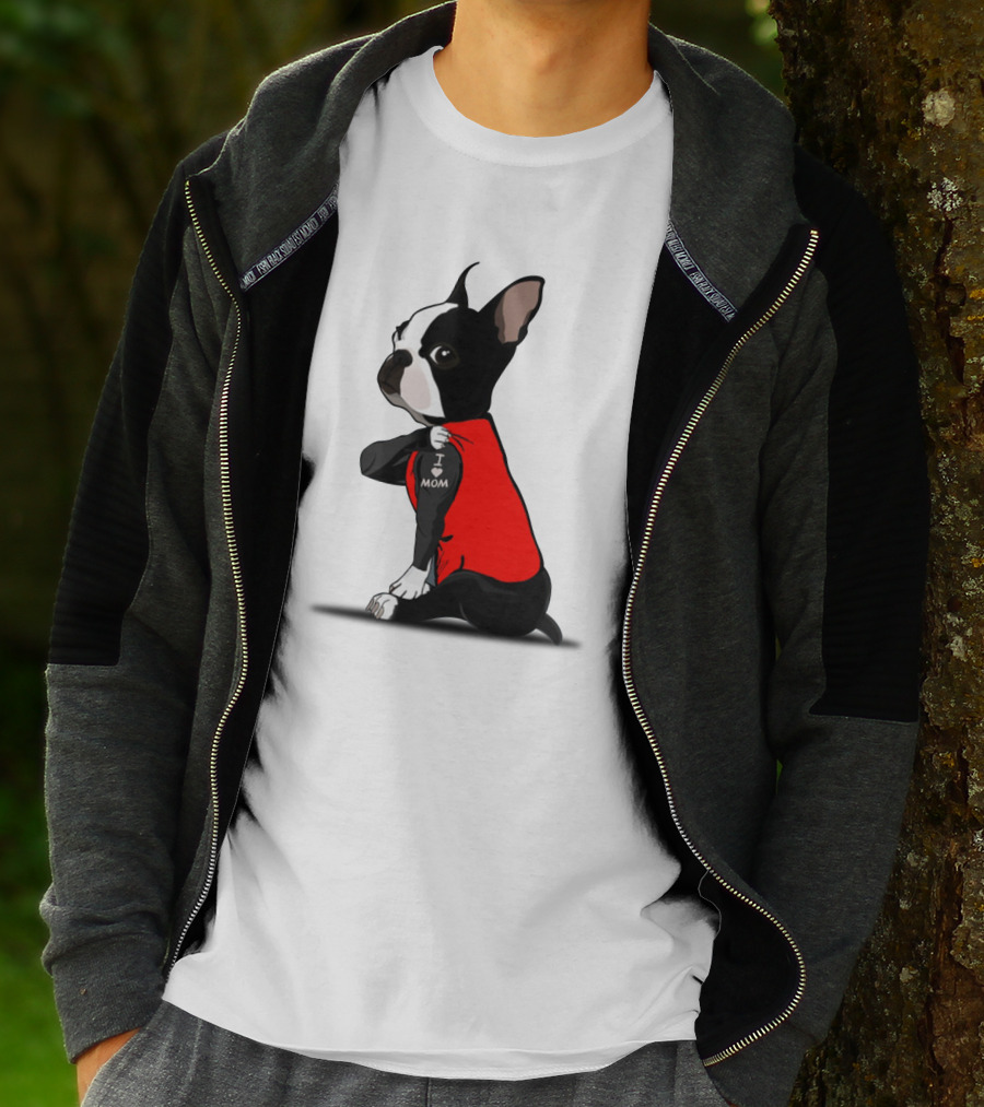 Boston Terrier I Love Mom T-Shirt