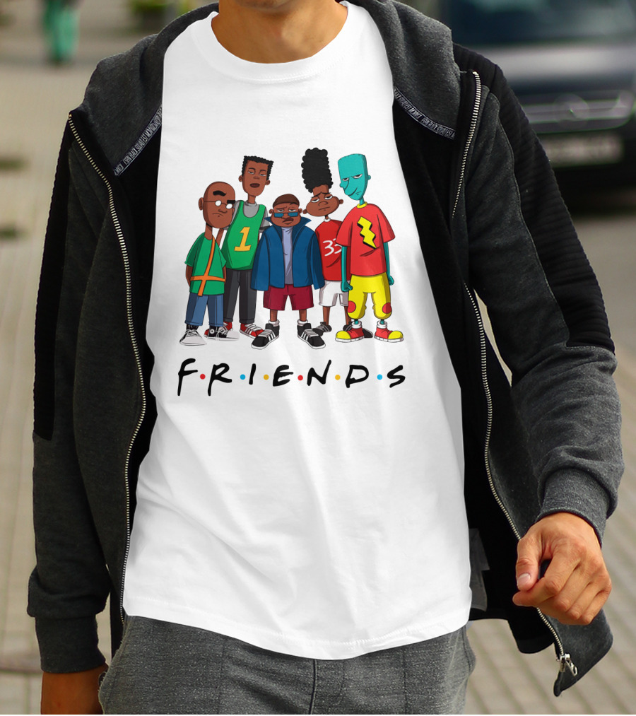 F.R.I.E.N.D.S Characters With 90s Animated T-Shirt