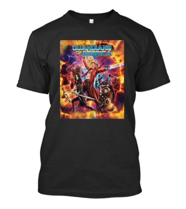 Guardians Of America Star-Lord Rocket Groot Gamora Drax T-Shirt