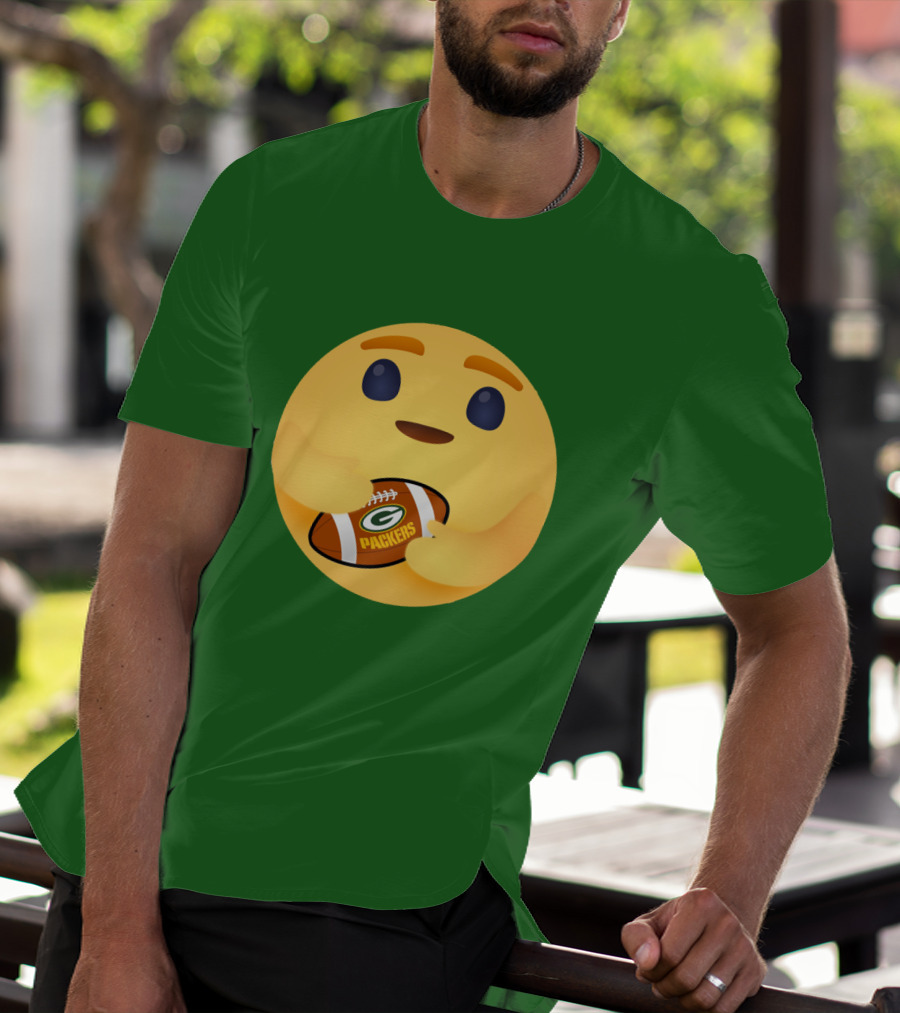 Care Emoji Hugs Green Bay Packers Football T-Shirt