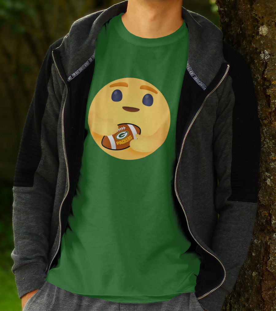 Care Emoji Hugs Green Bay Packers Football T-Shirt