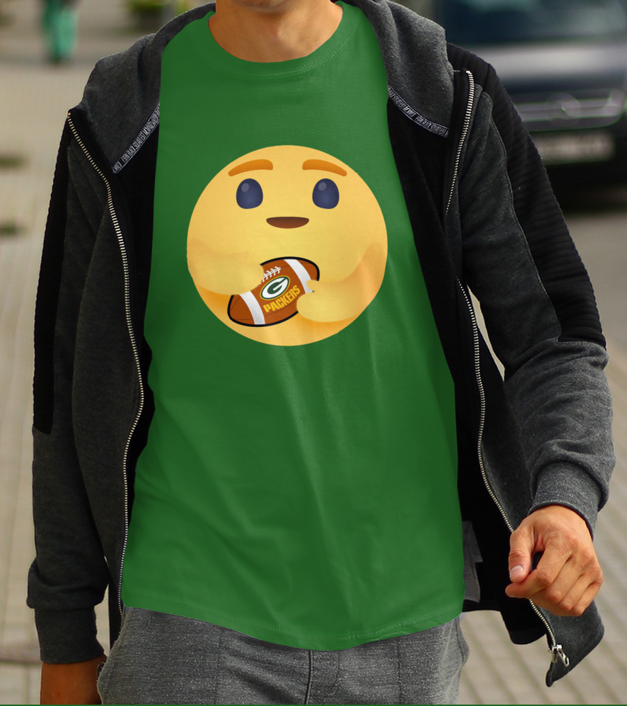 Care Emoji Hugs Green Bay Packers Football T-Shirt